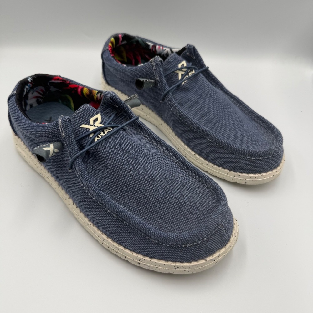 XRAY Footwear Men XRW2057 Blue Textile Loafer Slip On Bungee Size 7.5 EUR 40